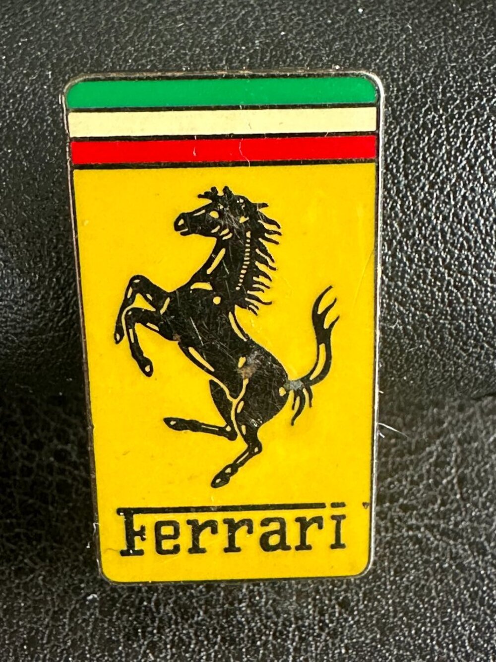 Ferrari Emblem/Lapel Enamel Black Prancing Horse (Cavallino Rampante) Pin 1996yr